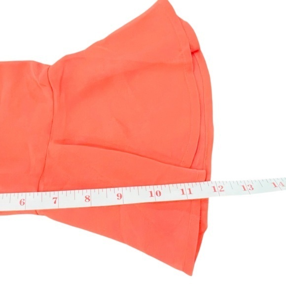 Express Orange Blouse V-Neck Chiffon Top XS Long Bell Sleeves Tie‎ Neckline NWT - Picture 11 of 15